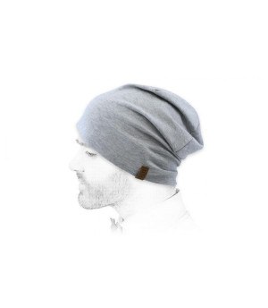 bonnet long gris chiné Nagi beanie grey melange